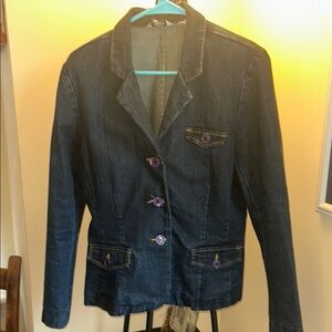 Women's Denim Jacket with Purple Accents
